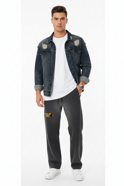 PYN™ "Shaolin Style" Sun Fade Raw Edge Straight-Leg Sweatpants