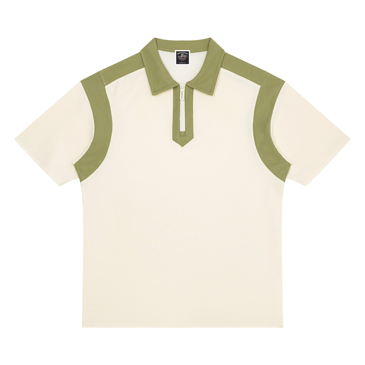 Brooklyn Republic Essentials™  Color Block Quarter Zip Polo Shirt