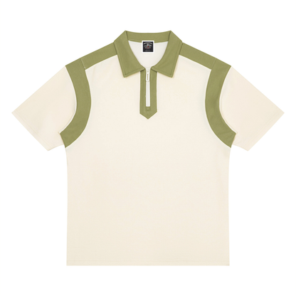 Brooklyn Republic Essentials™  Color Block Quarter Zip Polo Shirt