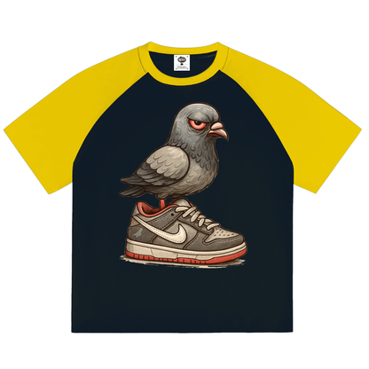 "Dunk the Angry Pigeon" Raglan Sleeve T-Shirt