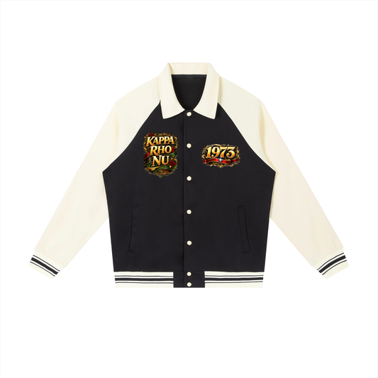 "Kappa Rho Nu" Contrast Raglan Sleeve Baseball Jacket