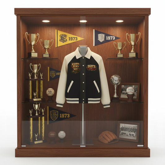 "Kappa Rho Nu" Contrast Raglan Sleeve Baseball Jacket