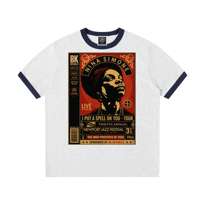 "Spellbinder" Contrast Edge Ribbed Crewneck T-Shirt
