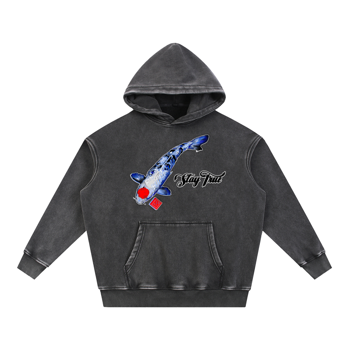 Brooklyn Zoo™ "Kingfish" Snow Wash Fleece Oversize Hoodie