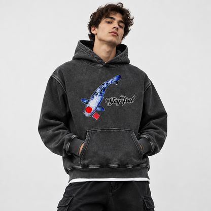 Brooklyn Zoo™ "Kingfish" Snow Wash Fleece Oversize Hoodie
