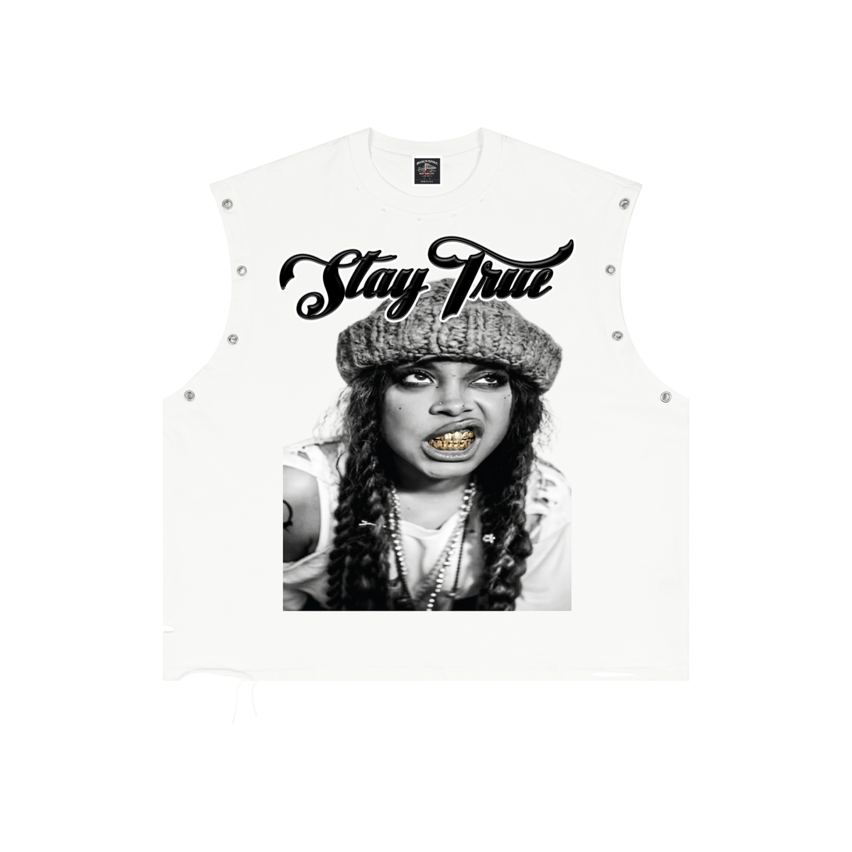 "Erykah" Distressed Grommet Eyelet Tank Top