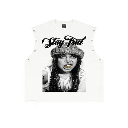 "Erykah" Distressed Grommet Eyelet Tank Top