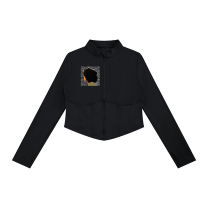 "Worldwide Underground" Slim Fit Full-Zip Yoga Jacket