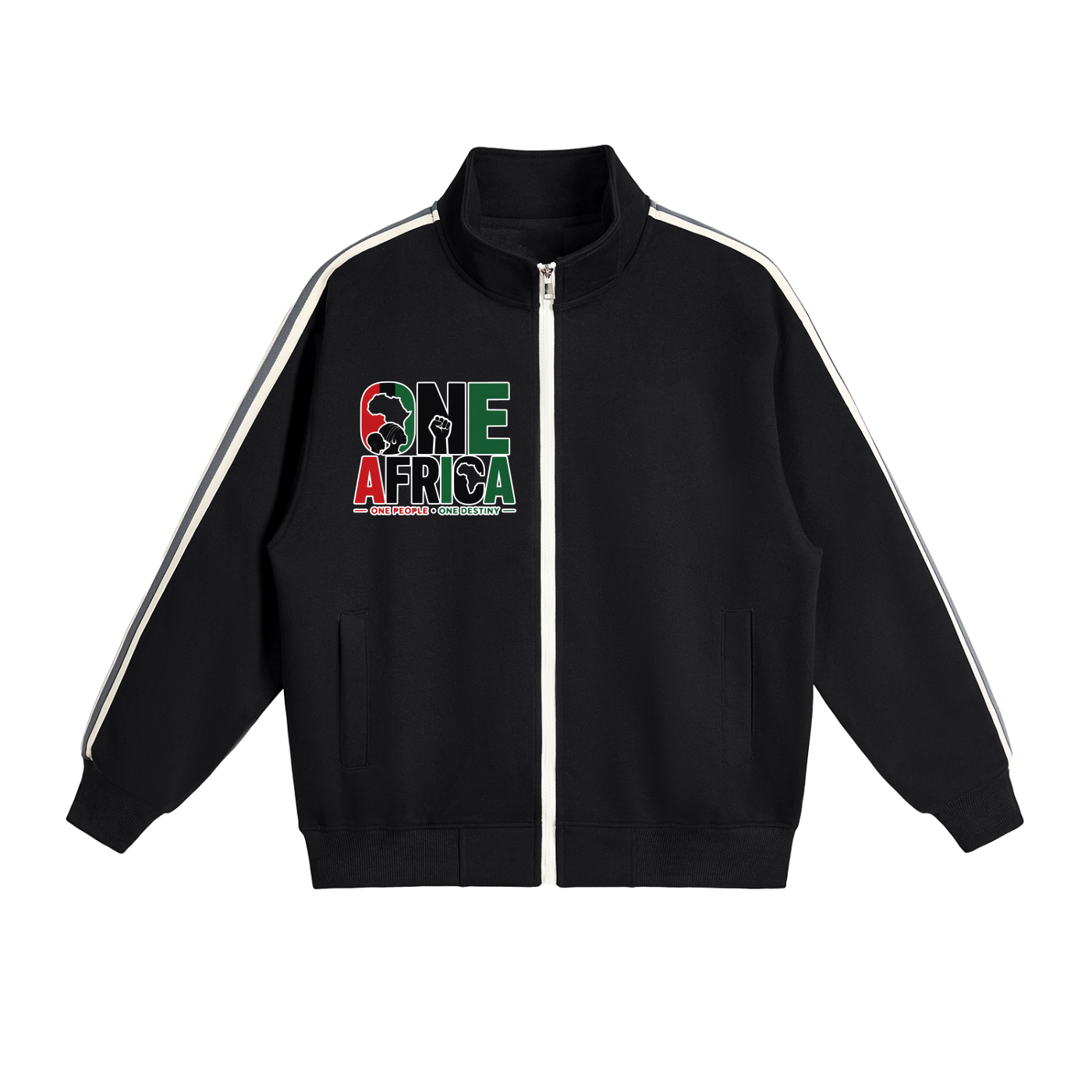 "One Africa" Contrast Side-Stripe Jacket