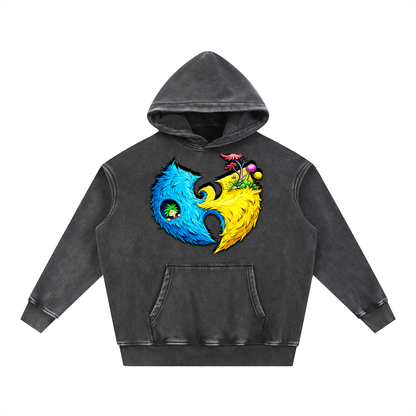 PYN™ "Wally Champ" Snow Wash Fleece Oversize Hoodie