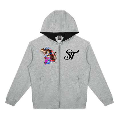 Brooklyn Zoo™ "Sheir-Khan" Drop Shoulder Full Zip Hoodie