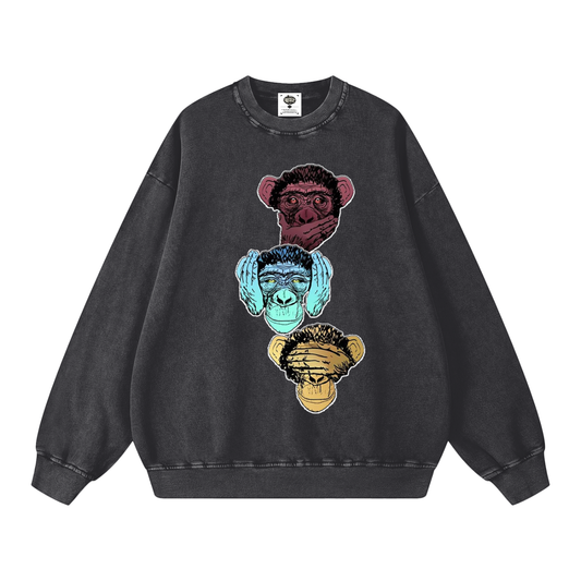 "Bootleg Theory" Snow Washed Oversized Sweatshirt