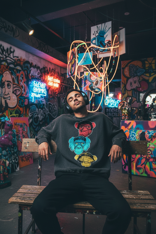 "Bootleg Theory" Snow Washed Oversized Sweatshirt