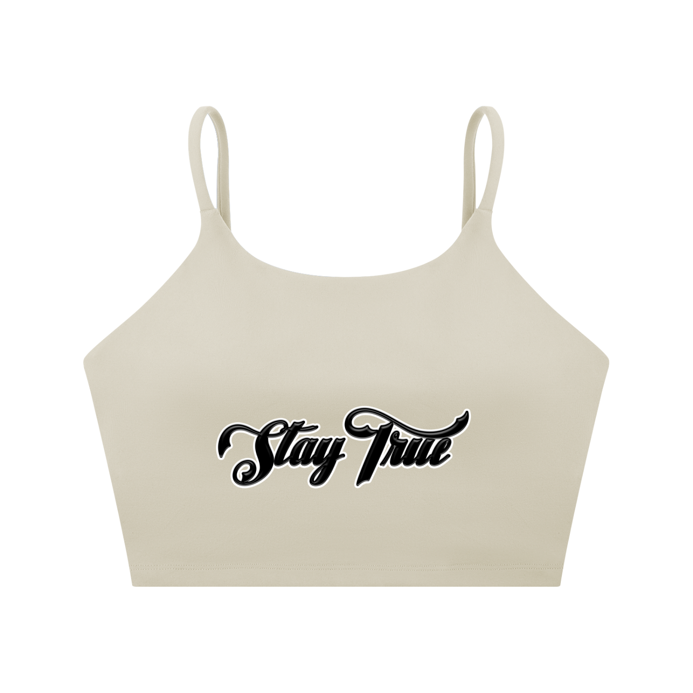"STAY TRUE" Spaghetti Strap Yoga Sports Bra
