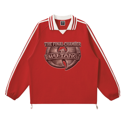 PYN™ "The Final Chamber" Contrast Striped Lapel Collar Sweatshirt