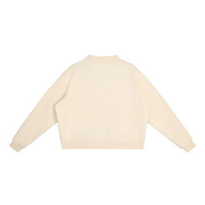 "Flow Jo" Fleece Mock-Neck Crew Sweatshirt