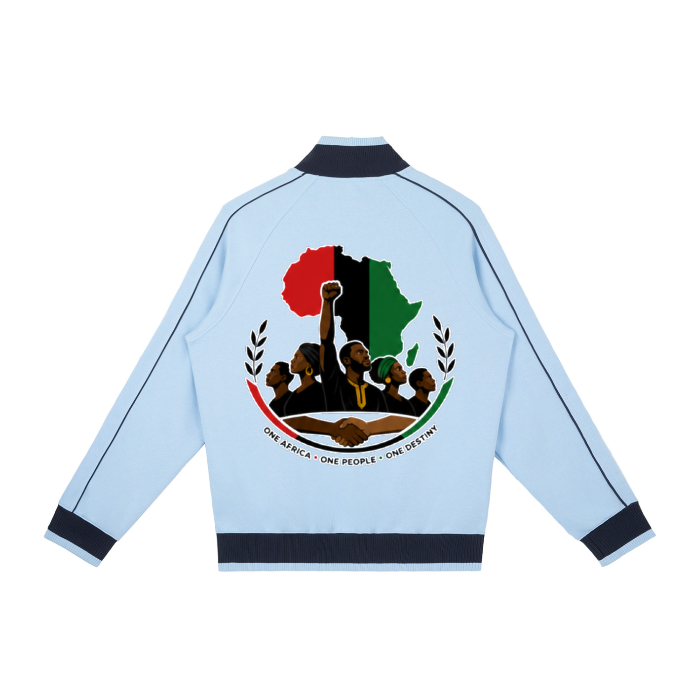 "One Blood" Raglan Sleeve Zip Track Jacket