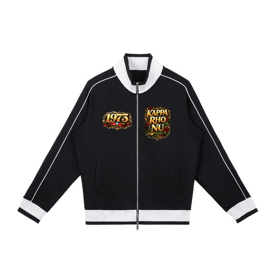 “Kappa Rho Nu” Color Block Raglan Sleeve Zip Track Jacket