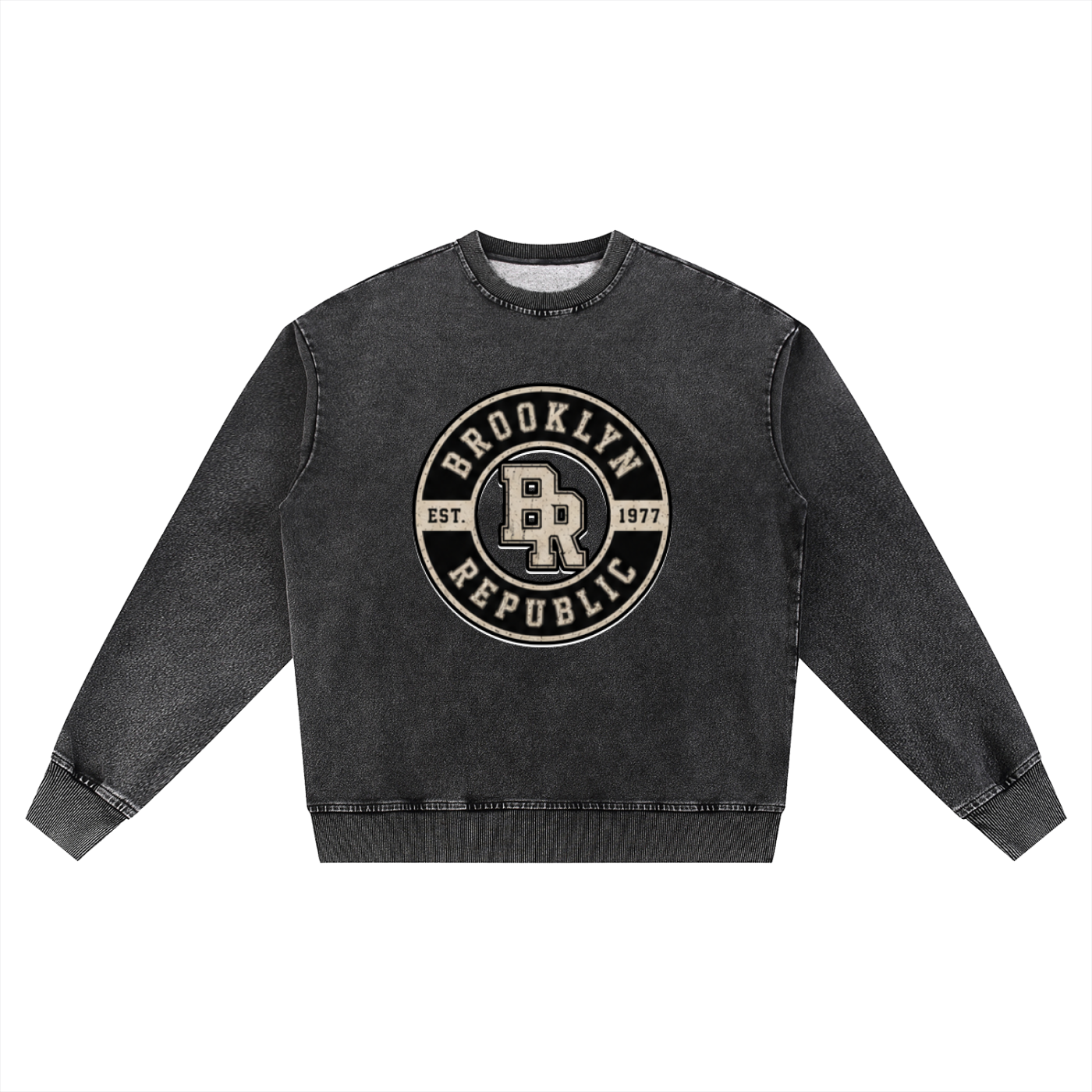 "Brooklyn Republic Essentials" Women's Snow Wash Oversized Crewneck Sweatshirt