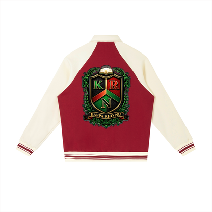 "Kappa Rho Nu" Contrast Raglan Sleeve Baseball Jacket