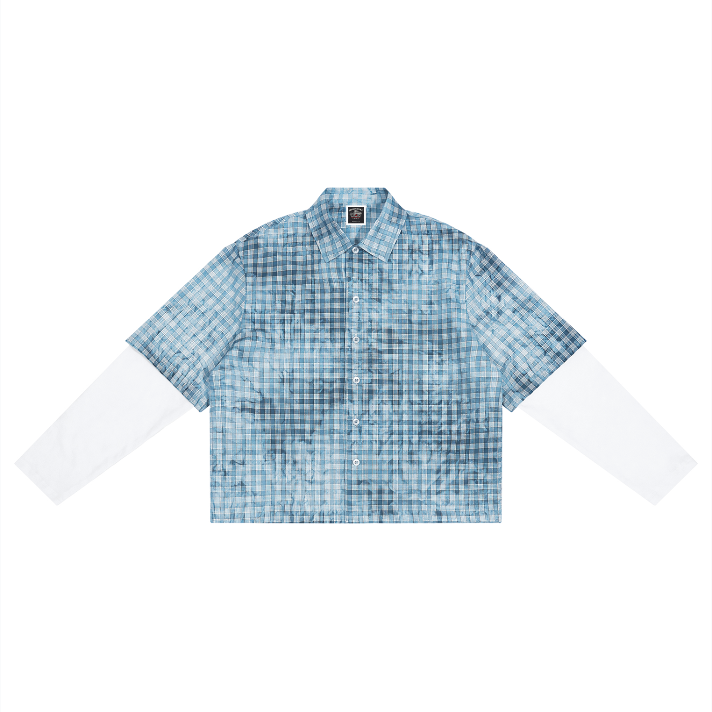 "Brooklyn Republic Essentials" Vintage Wash Plaid Short Sleeve Shirt