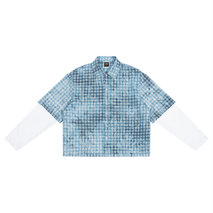 "Brooklyn Republic Essentials" Vintage Wash Plaid Short Sleeve Shirt