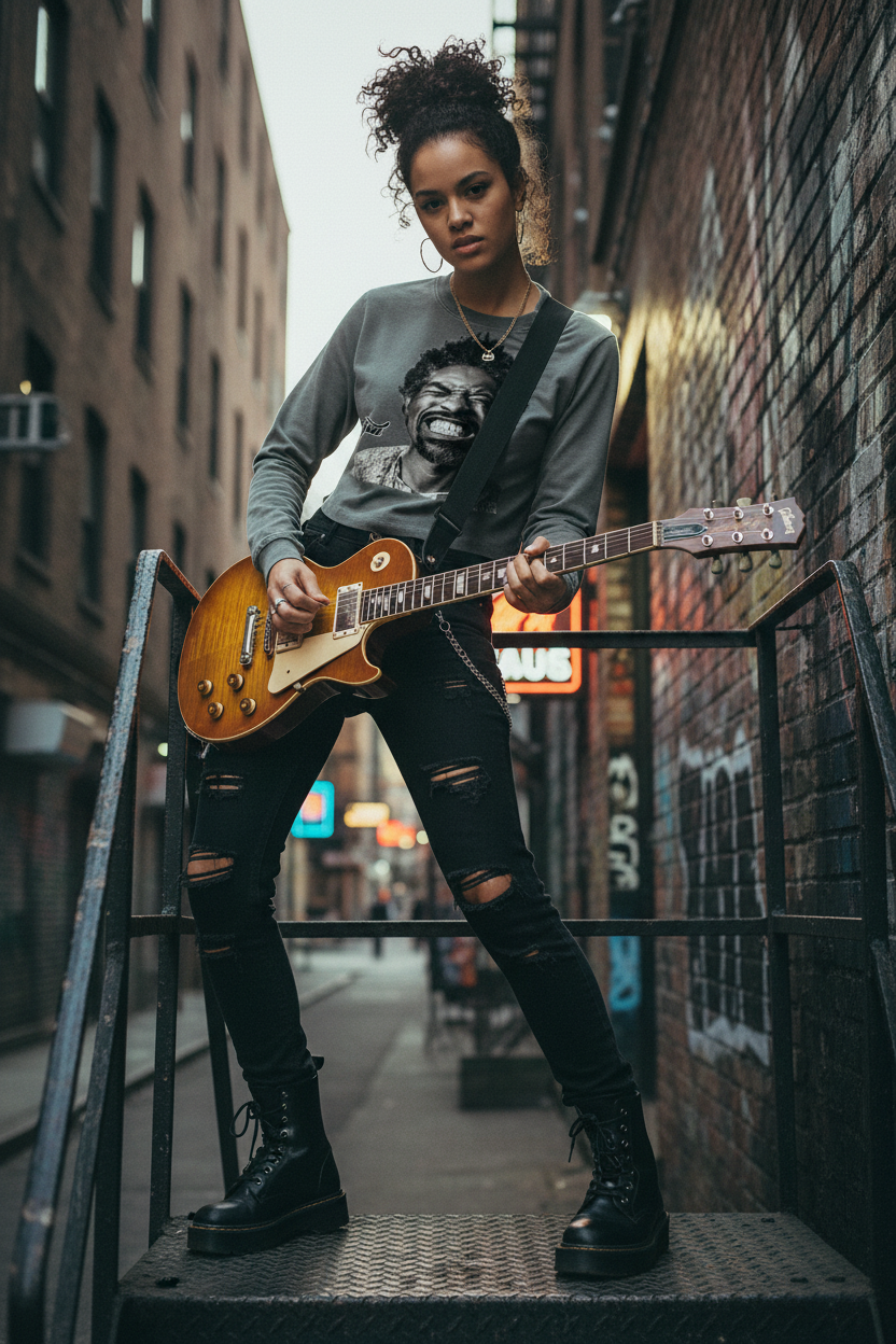 "3 Stacks" Women's Vintage Wash Slim T-Shirt