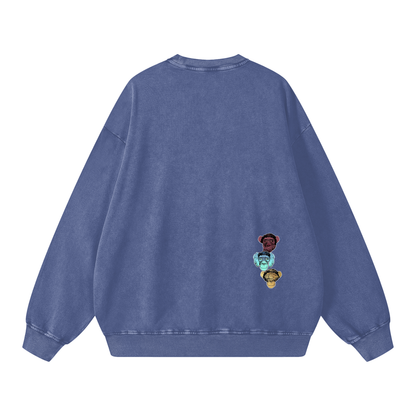 "Bootleg Theory" Snow Washed Oversized Sweatshirt