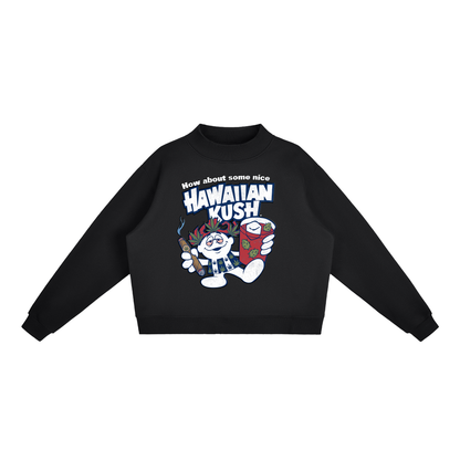 Sparksky & Dutch™ "Hawaiian Punch" Essential Fleece Mock-Neck Crew Sweatshirt