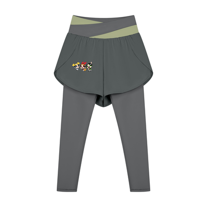 Body by Brie "Powerpuff Girls" Women's Paneled High-Waisted Yoga Set