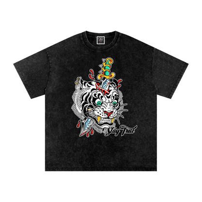Brooklyn Zoo™ "Ed Hard-ly" Snow Washed Oversized Cotton T-Shirt