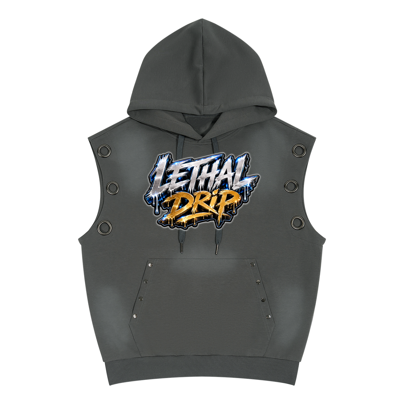 "Lethal Drip" Unisex Vintage Wash Sun Fade Sleeveless Hoodie