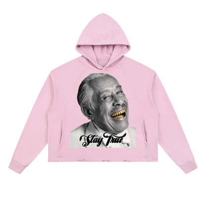 "Minnie the Moocher" Vintage Washed Frayed-Hem Hoodie