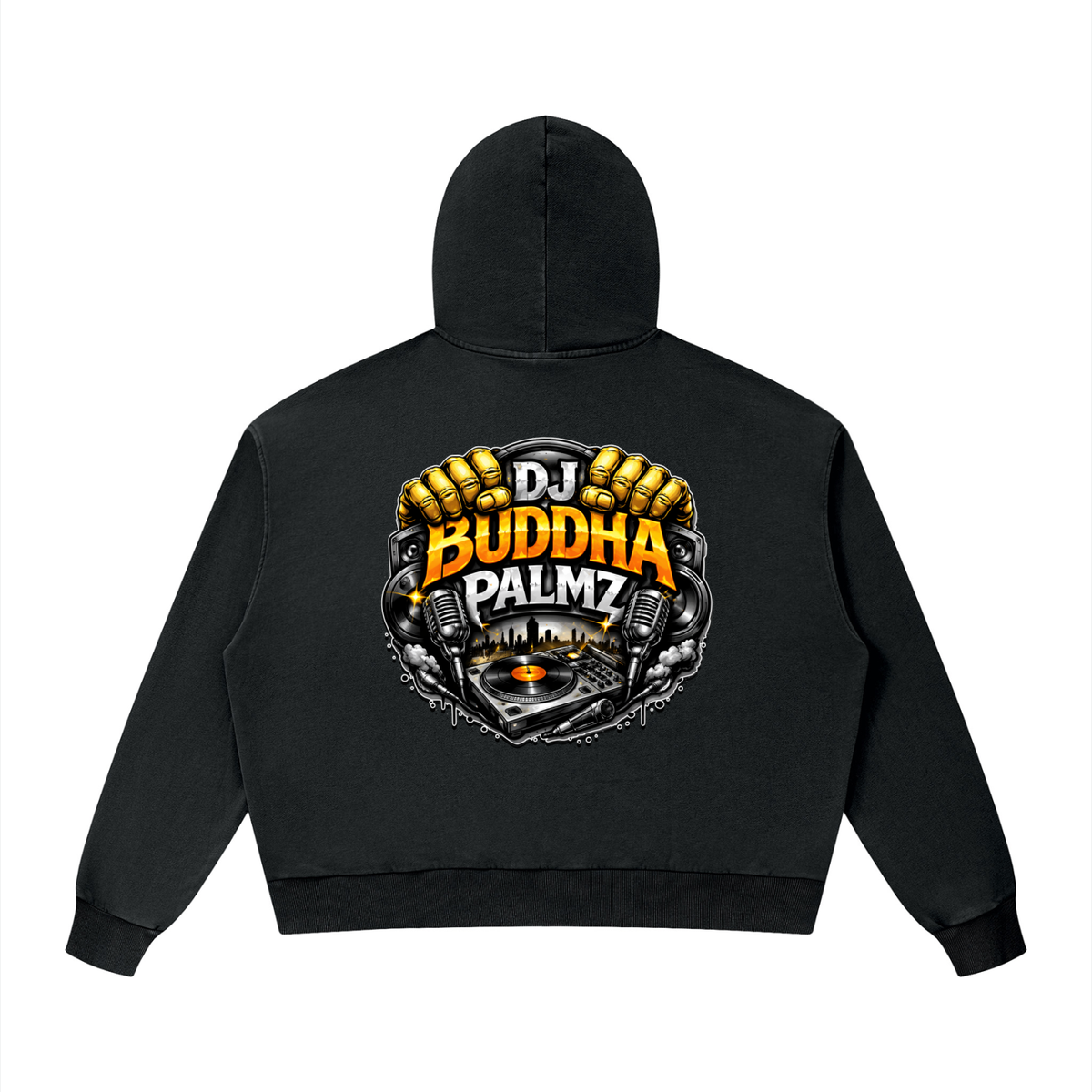 Basement Kemist™ “Buddha Palmz” Mineral Wash Boxy Full-Zip and Pullover Set