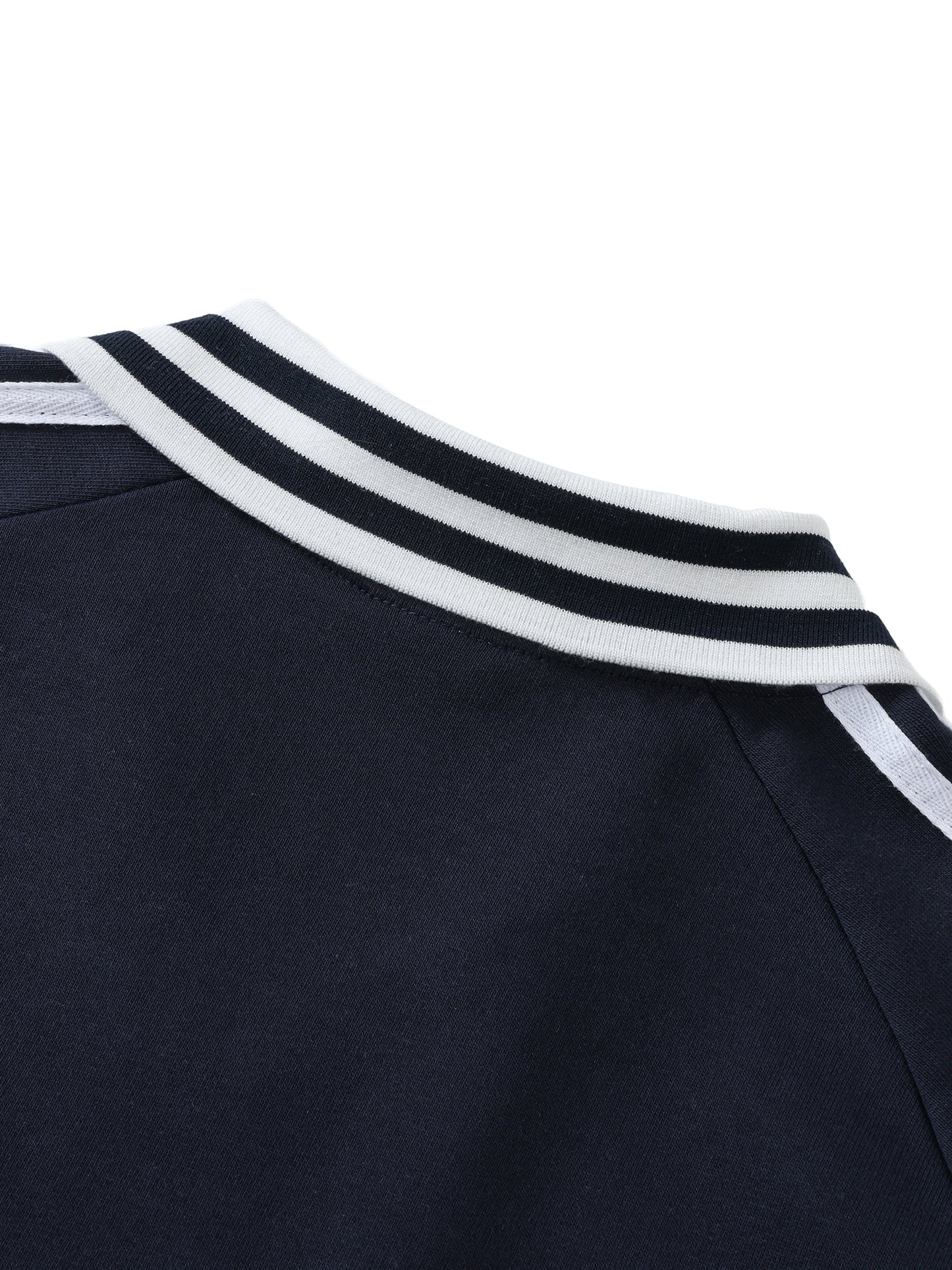 "DREAM CHASERS" Contrast Striped Lapel Collar Sweatshirt