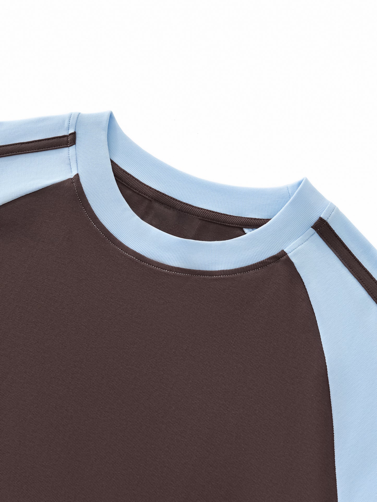 "Brooklyn Republic Essentials"  Contrast Stripes Bodycon Raglan  Sleeve T-Shirt