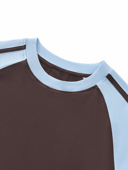 "Brooklyn Republic Essentials"  Contrast Stripes Bodycon Raglan  Sleeve T-Shirt