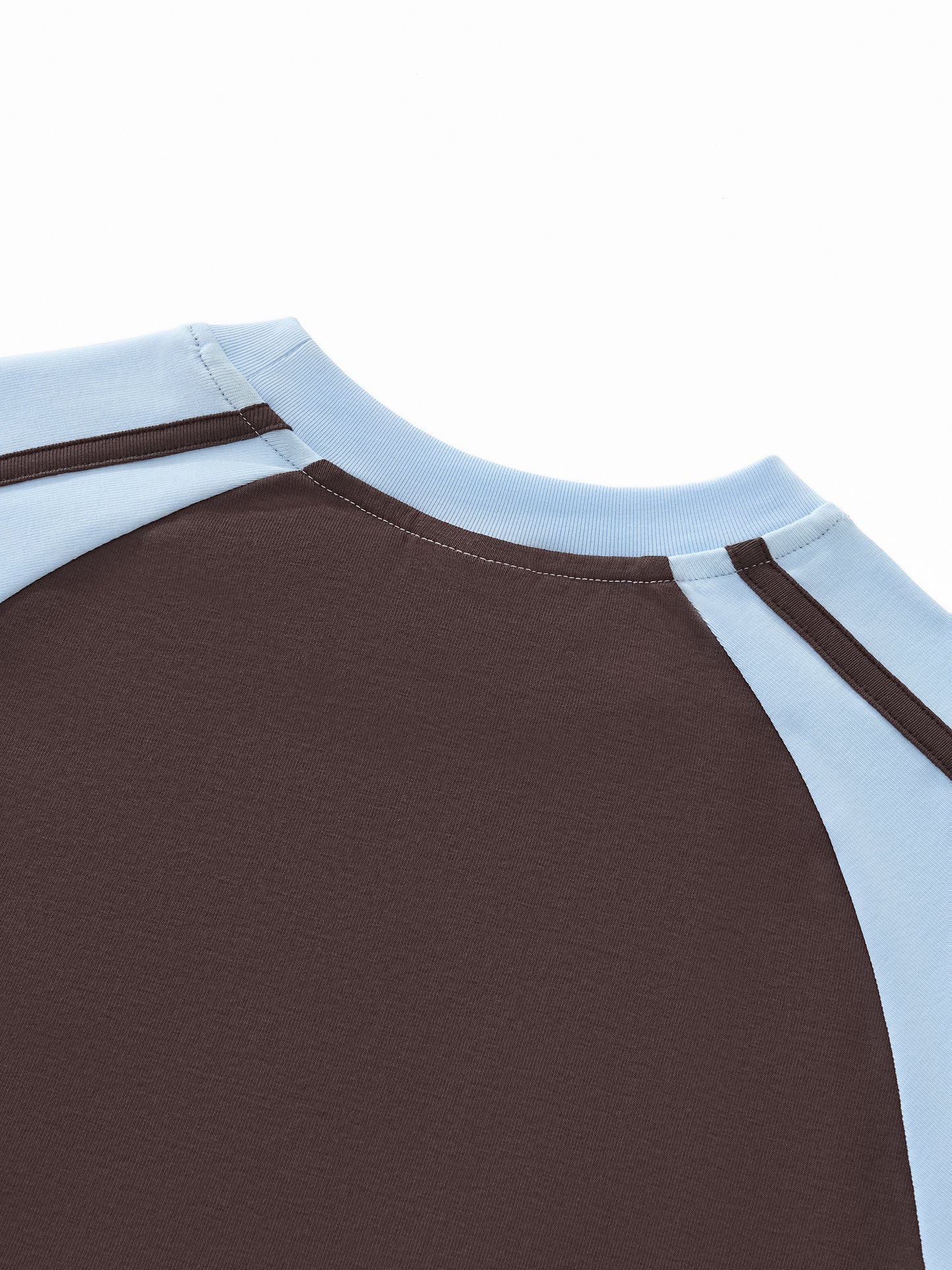 "Brooklyn Republic Essentials"  Contrast Stripes Bodycon Raglan  Sleeve T-Shirt