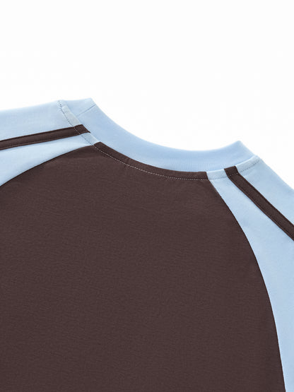 "Brooklyn Republic Essentials"  Contrast Stripes Bodycon Raglan  Sleeve T-Shirt