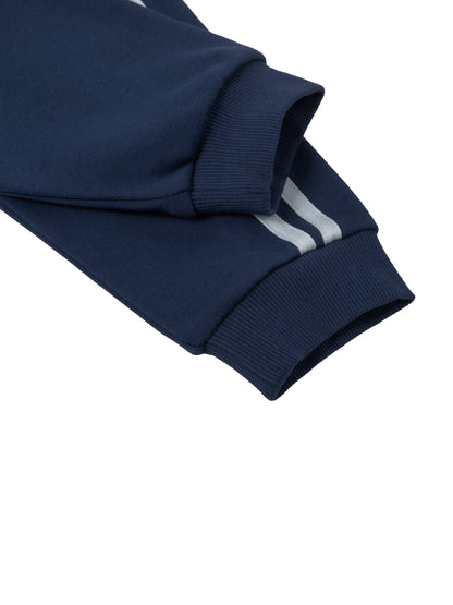 "Brooklyn Republic Essentials" Women's 3-D Block Party Contrast Side Stripe Cropped Hoodie