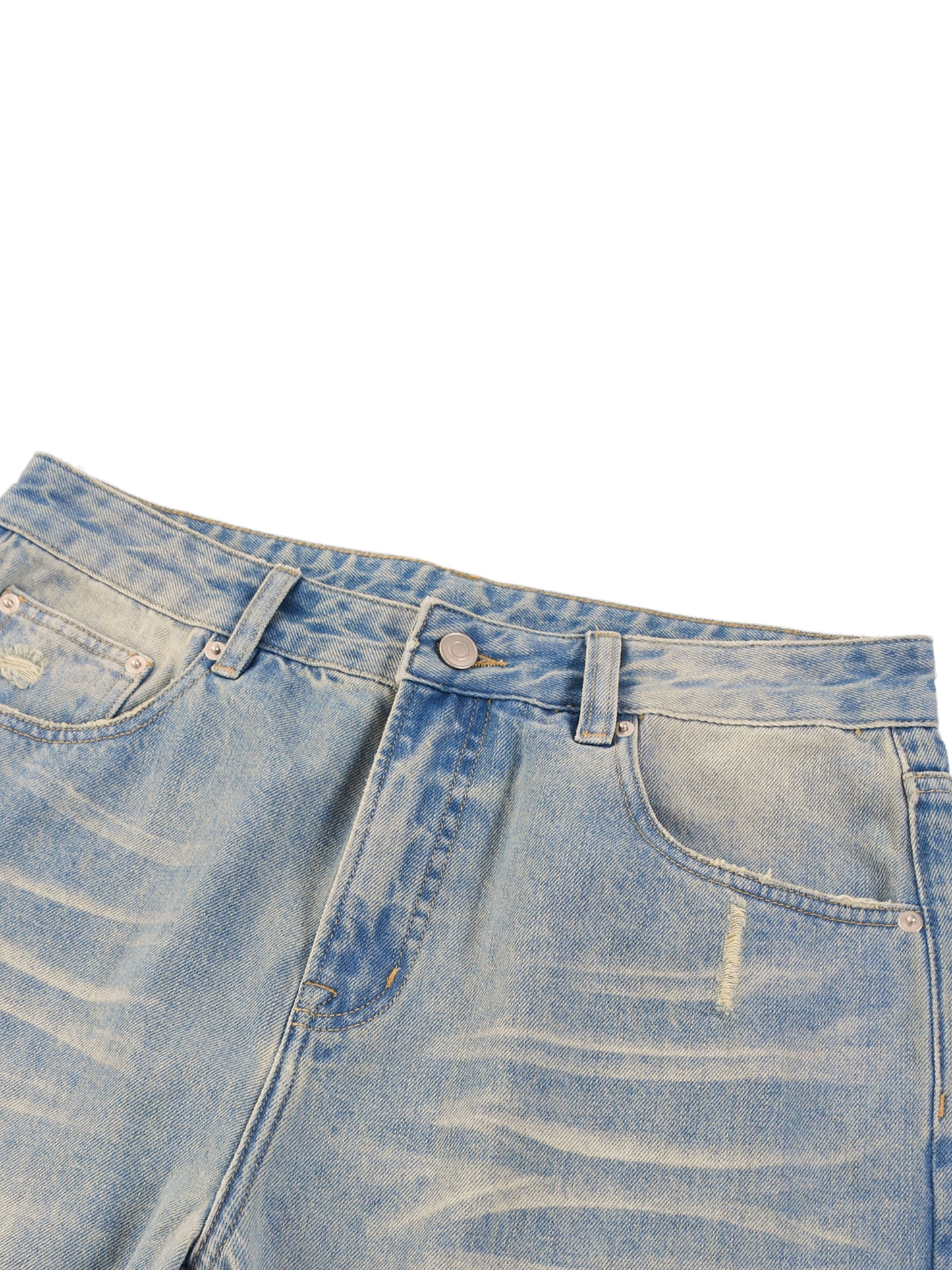 Men's Sun Fade Raw Hem Denim Jeans