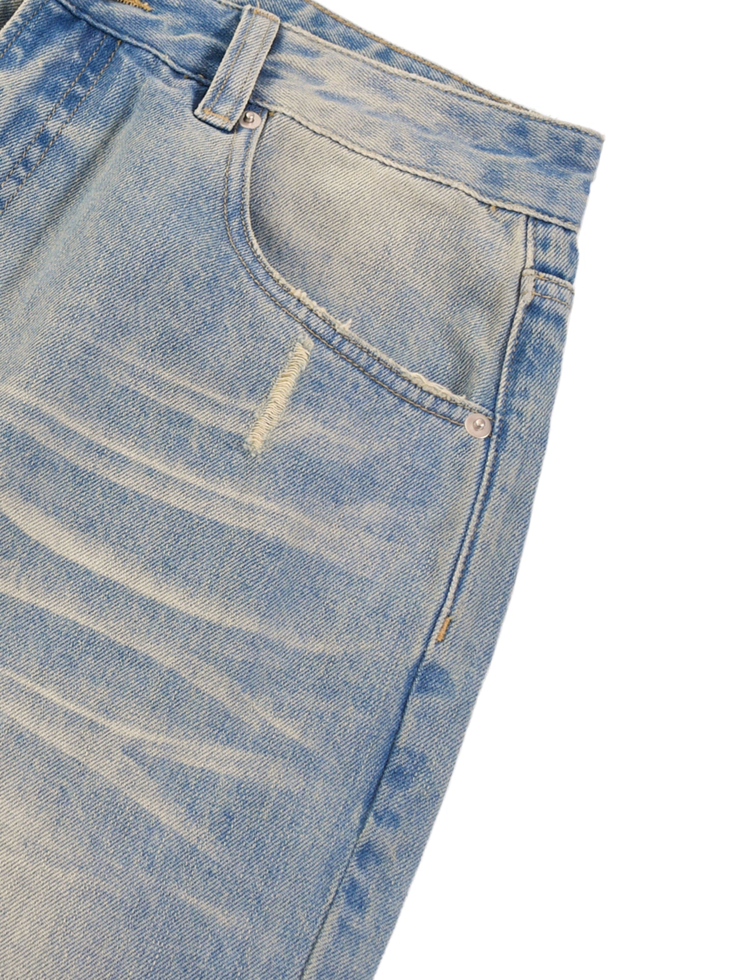 Men's Sun Fade Raw Hem Denim Jeans