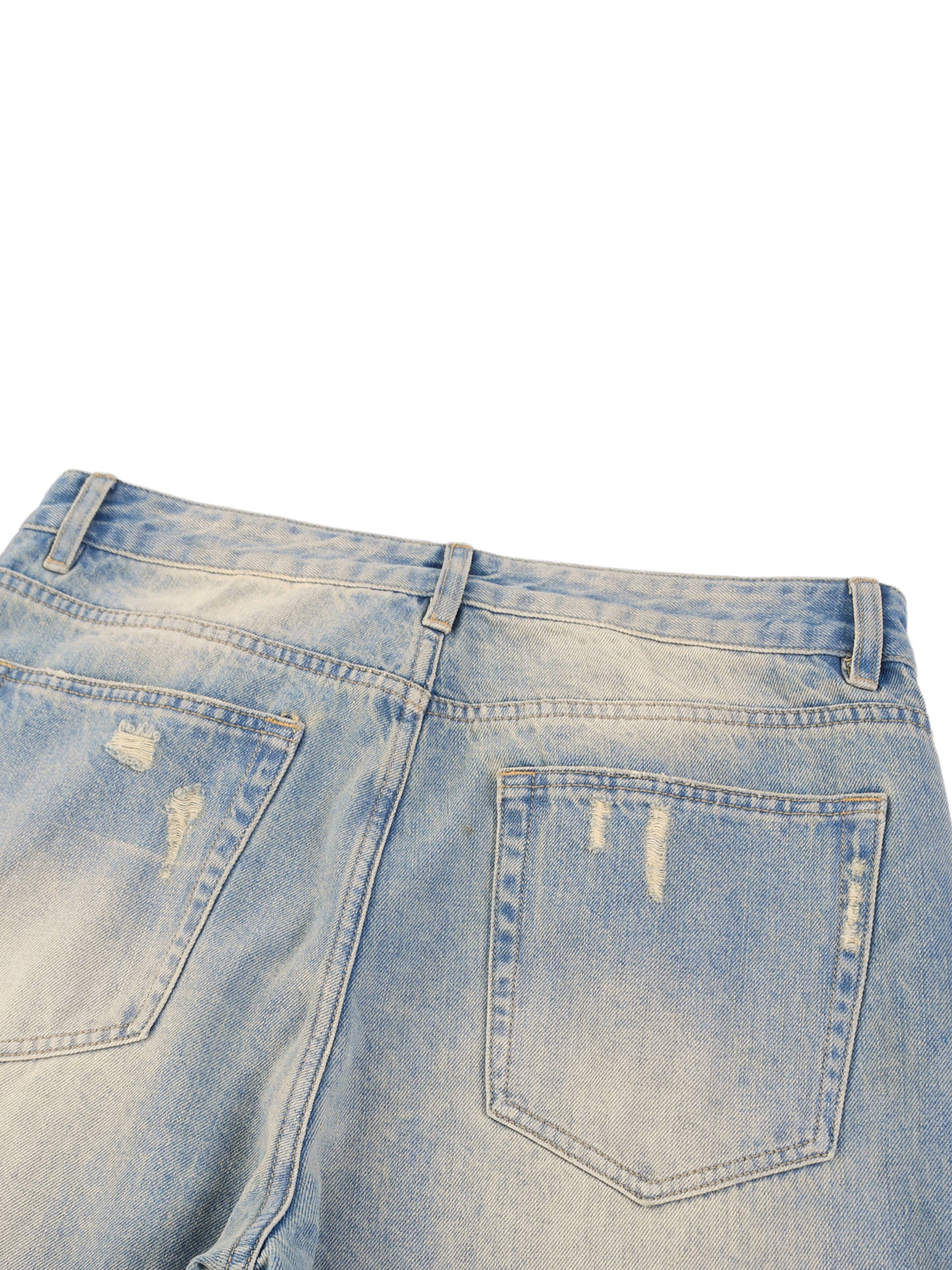 Men's Sun Fade Raw Hem Denim Jeans
