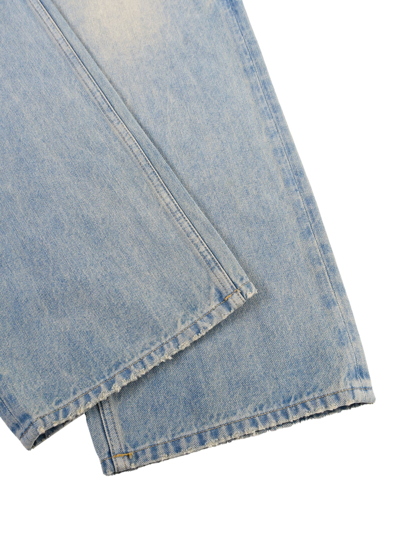 Men's Sun Fade Raw Hem Denim Jeans