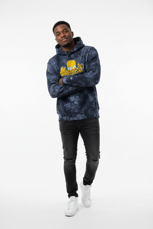 "Who's The DJ"  Embroidered Tie-Dye Champion™ Hoodie