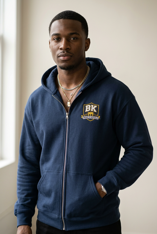 Brooklyn Republic Essentials™ Embroidered Heavy Blend Zip Hoodie